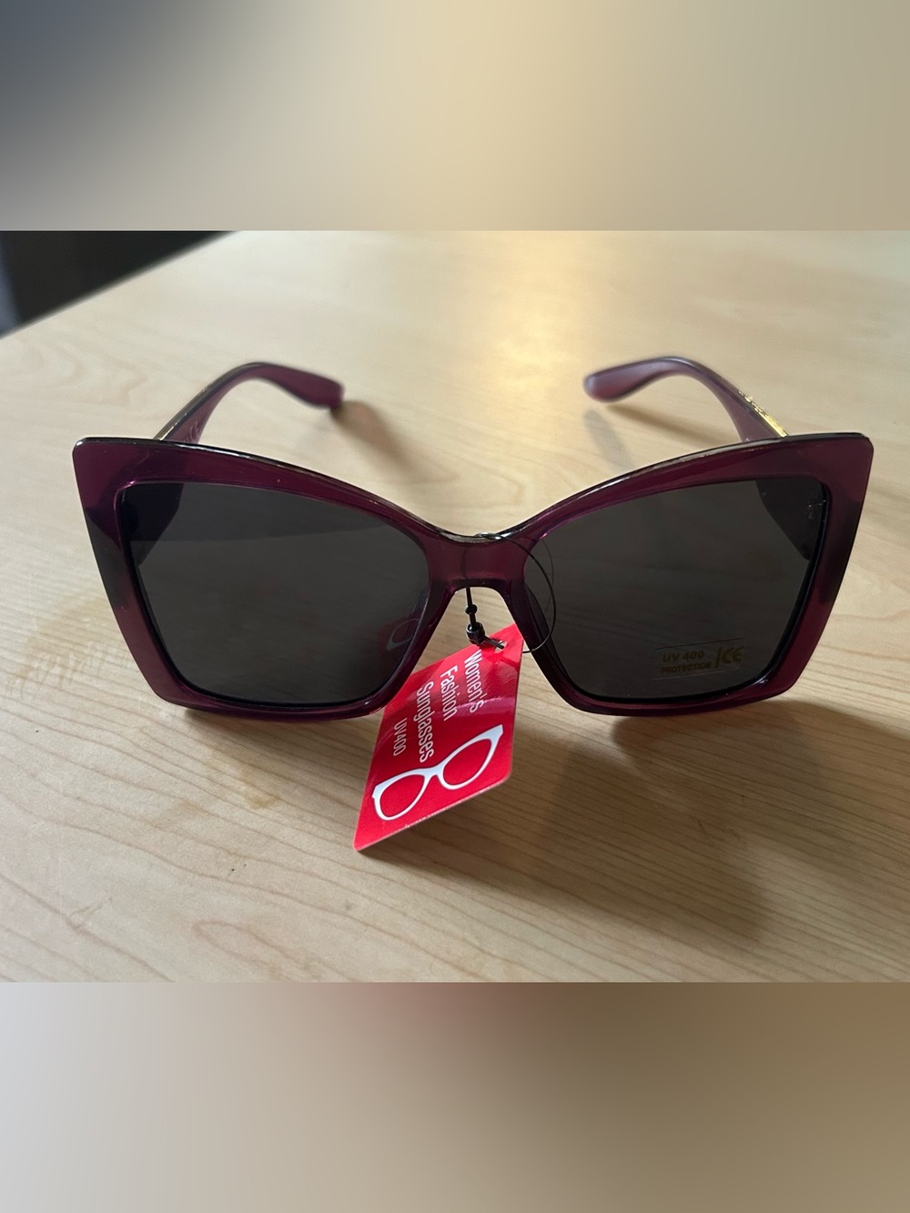 Women's Oversized Cat-Eye Sunglasses - Dark Plum